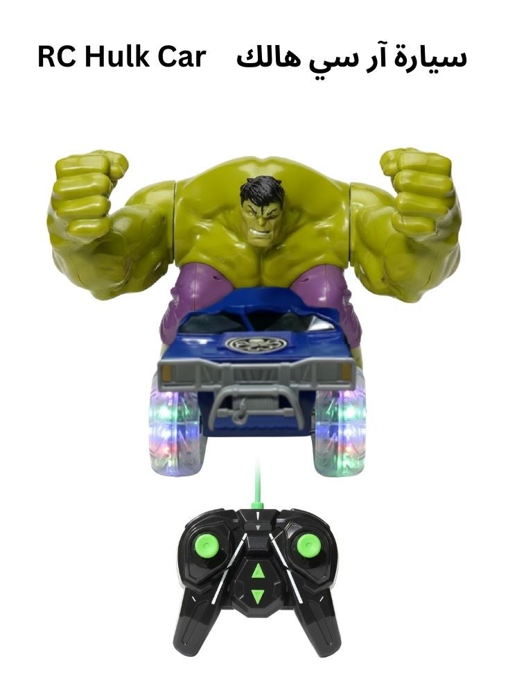 Hulk Character RC Monster Car Toy – Remote Control Action Vehicle with LED Wheels